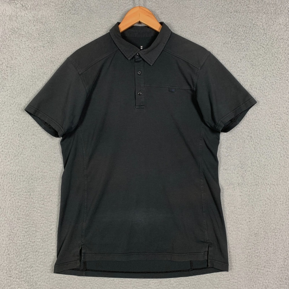 Arc'teryx Captive Polo Men's Medium M Black‎ Stretch Cotton Short Sleeve Outdoor